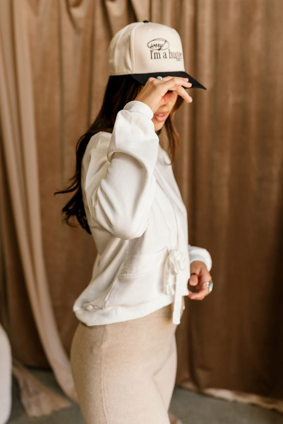 Alaina White Side Tie Long Sleeve Top - Image 3