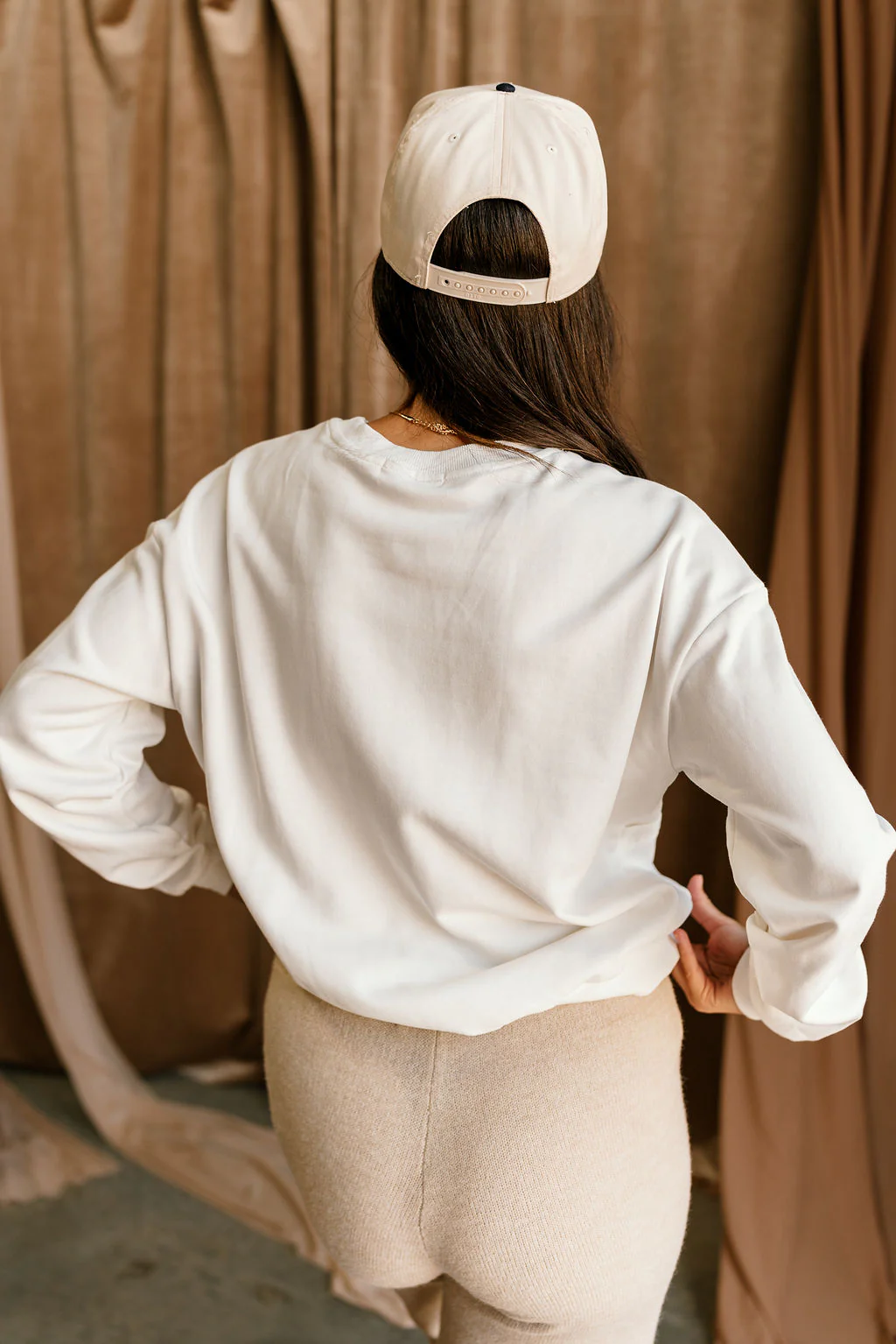 Alaina White Side Tie Long Sleeve Top - Image 4