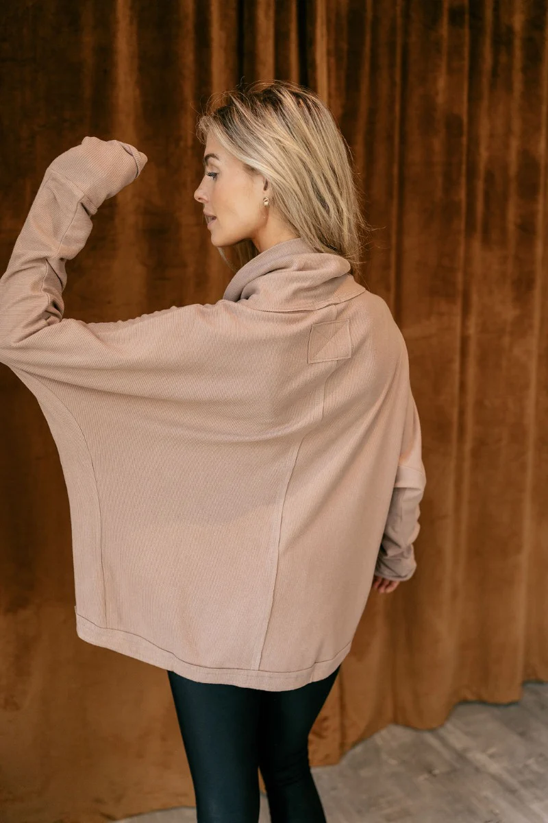 Luca Mocha Turtleneck Top - Image 3