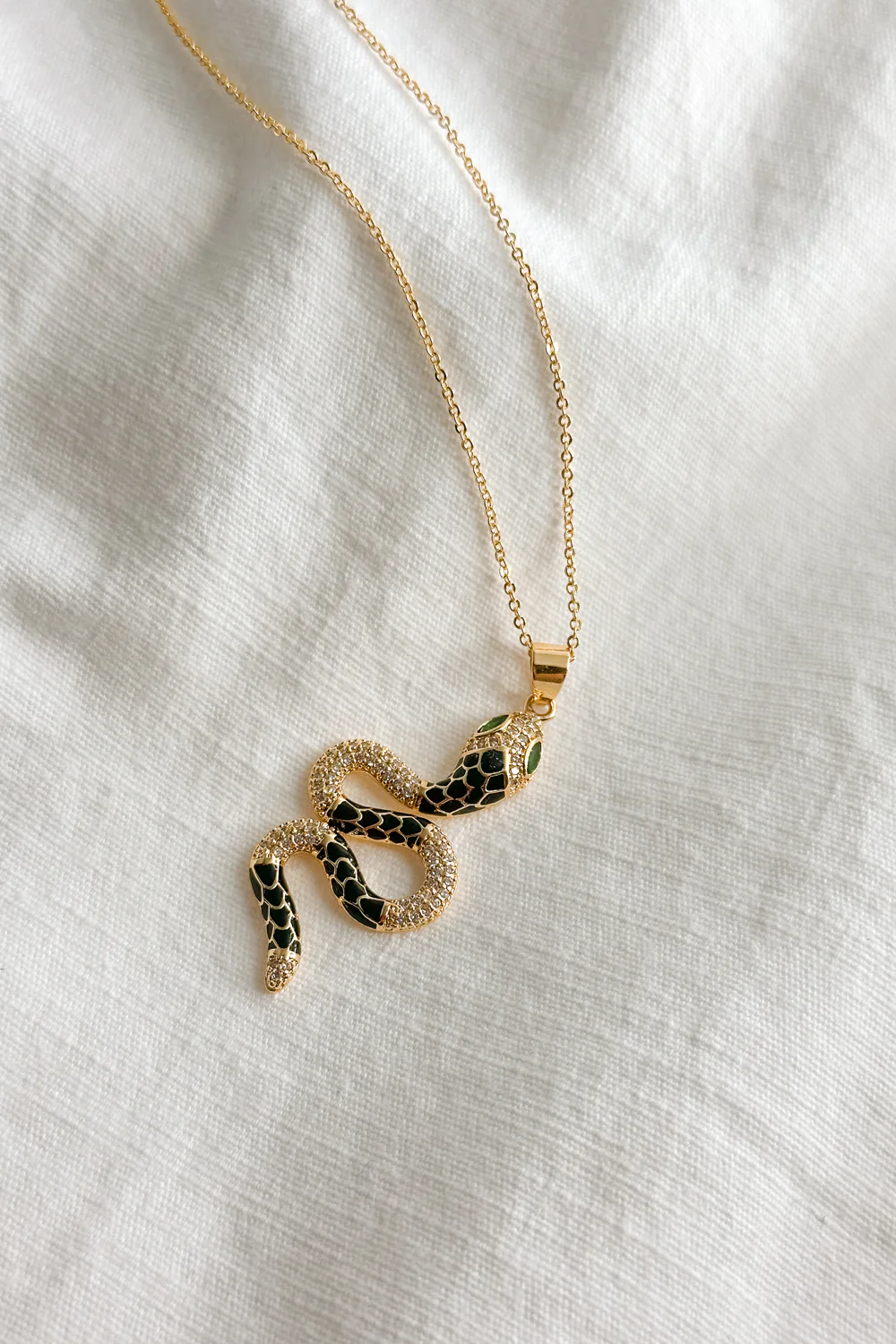 Lucia Black & Gold Snake Necklace