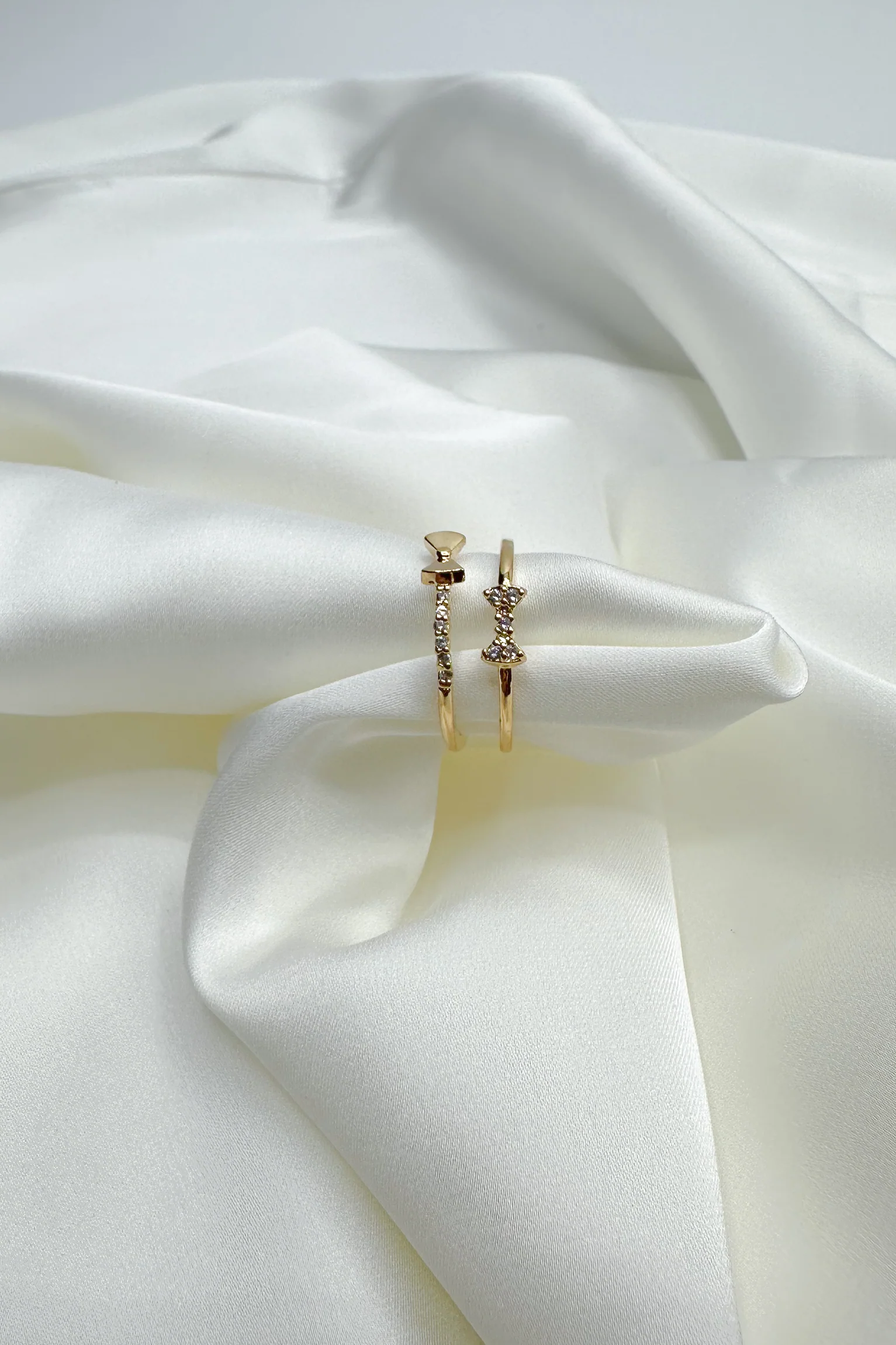 Lucia Rhinestone & Gold Bow Ring - Image 2