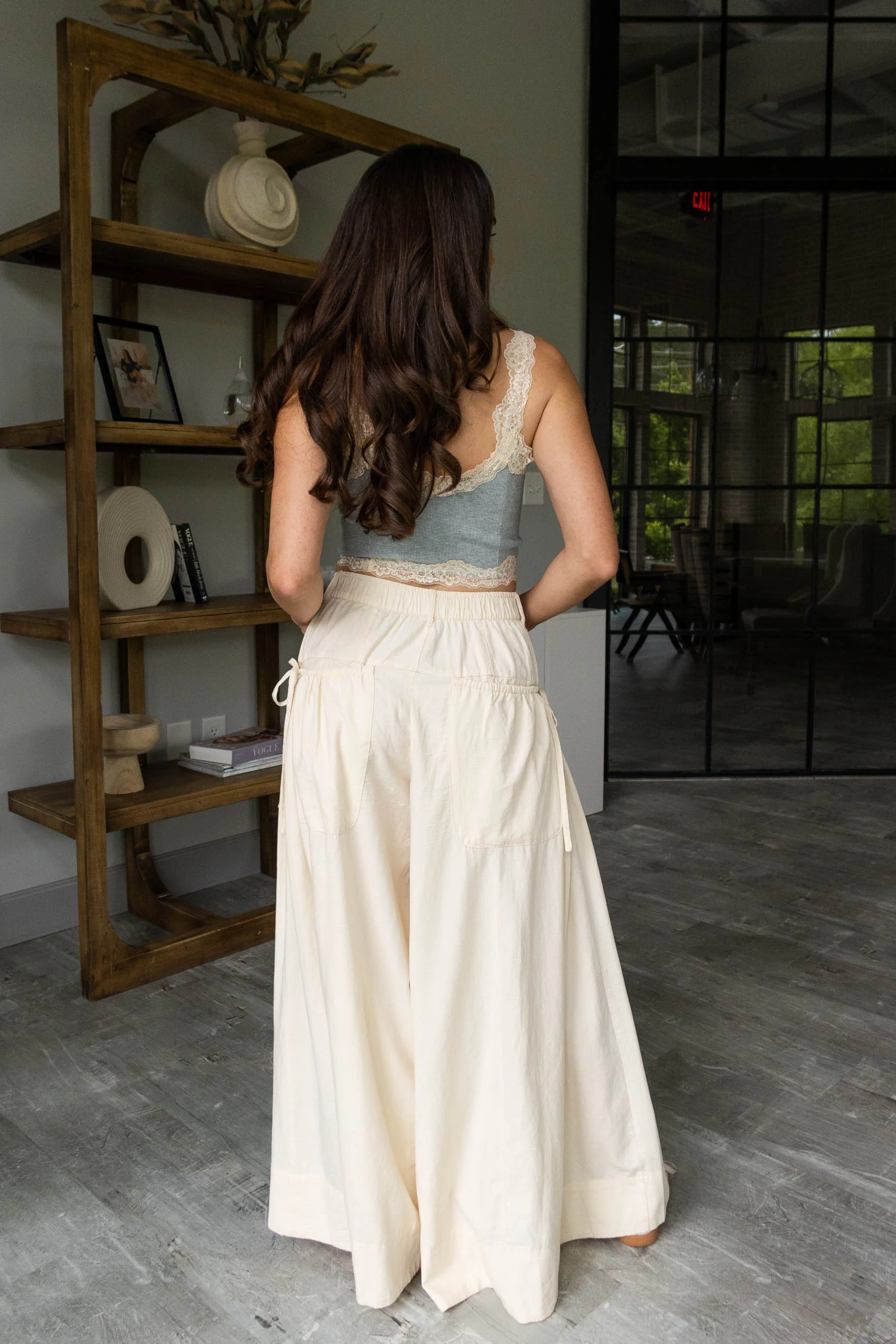 Lydia Beige Wide Leg Pants - Image 12