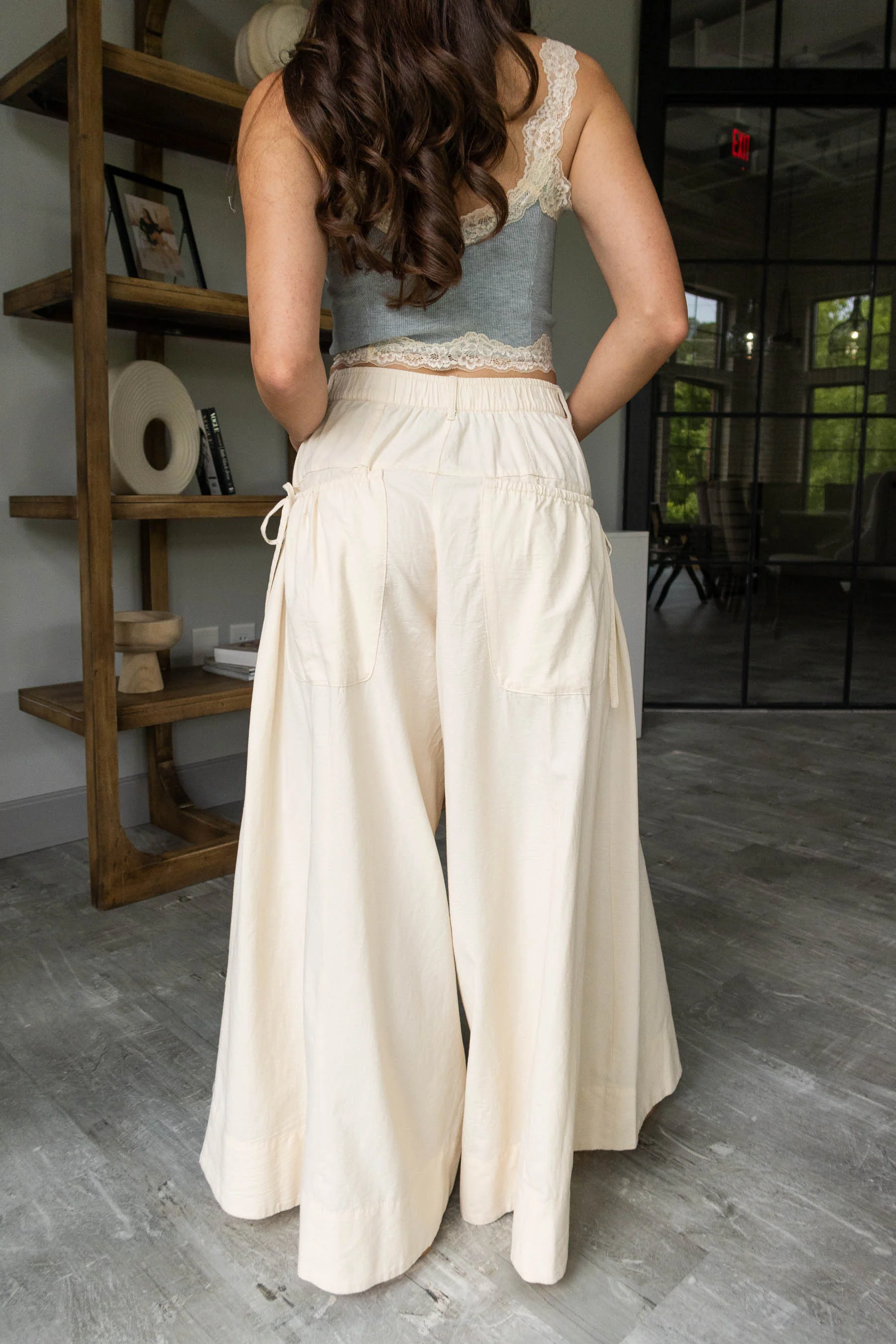 Lydia Beige Wide Leg Pants - Image 13