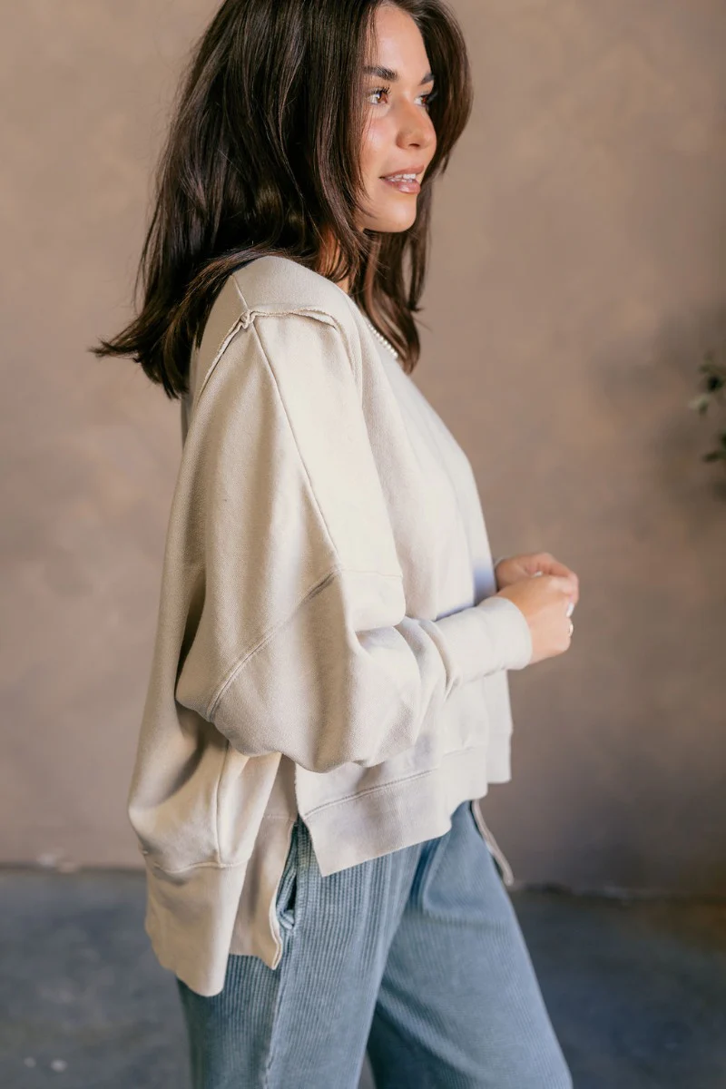 Lyla Cream Long Sleeve Sweatshirt - Image 7