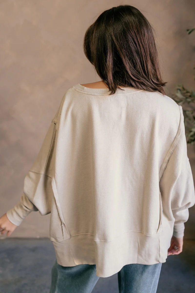 Lyla Cream Long Sleeve Sweatshirt - Image 8