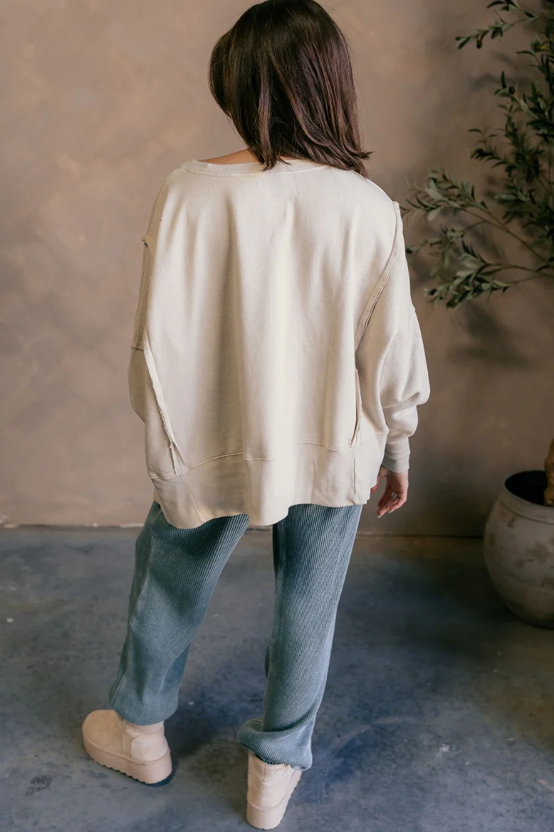 Lyla Cream Long Sleeve Sweatshirt - Image 9