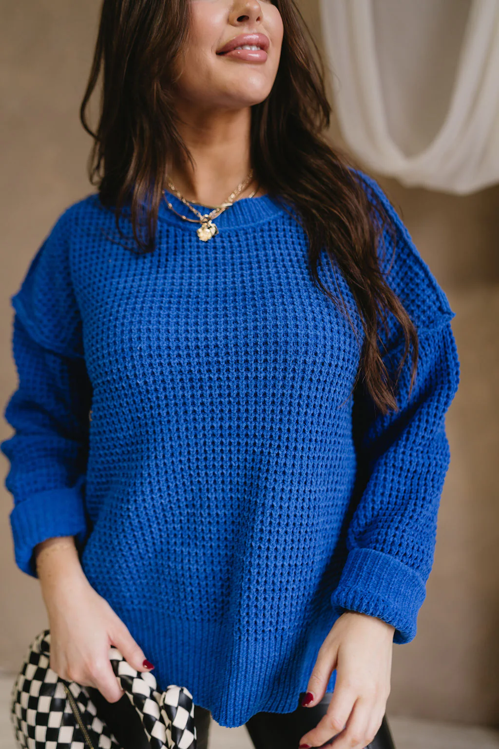 Lyla Royal Blue Long Sleeve Sweater - Image 2