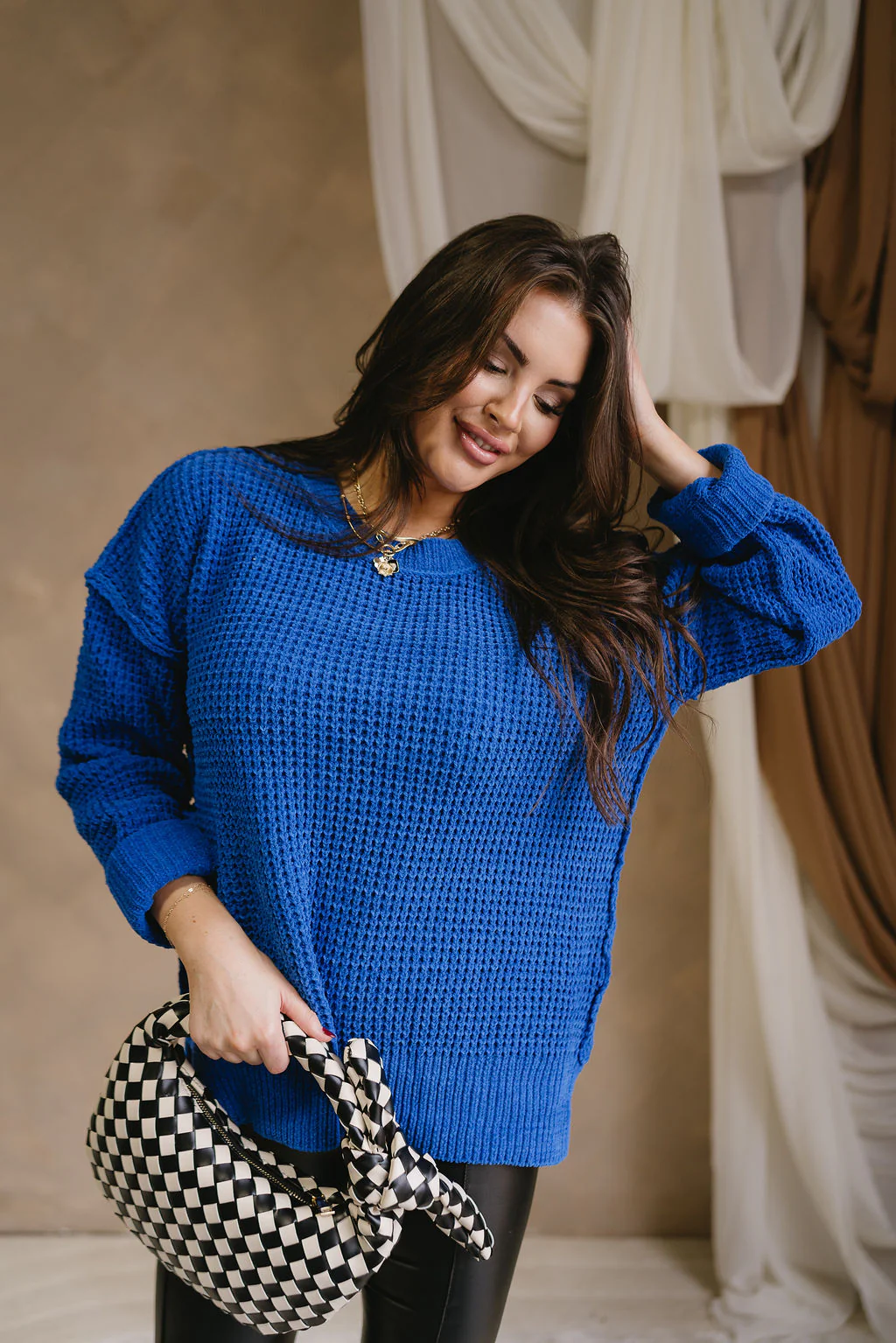 Lyla Royal Blue Long Sleeve Sweater - Image 5