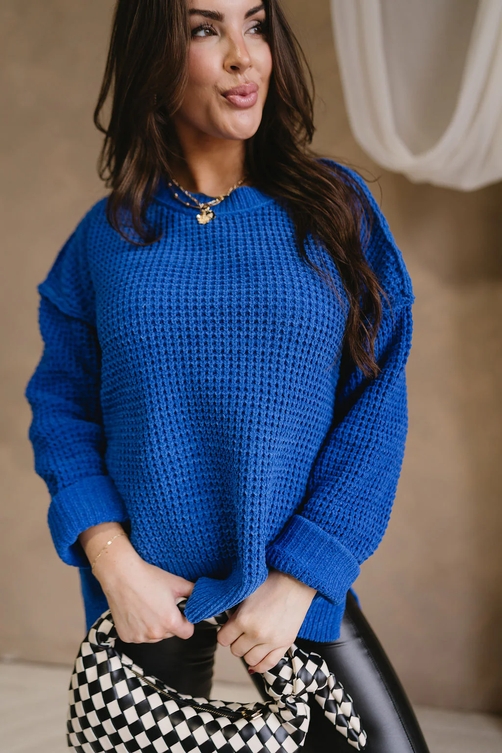 Lyla Royal Blue Long Sleeve Sweater - Image 6