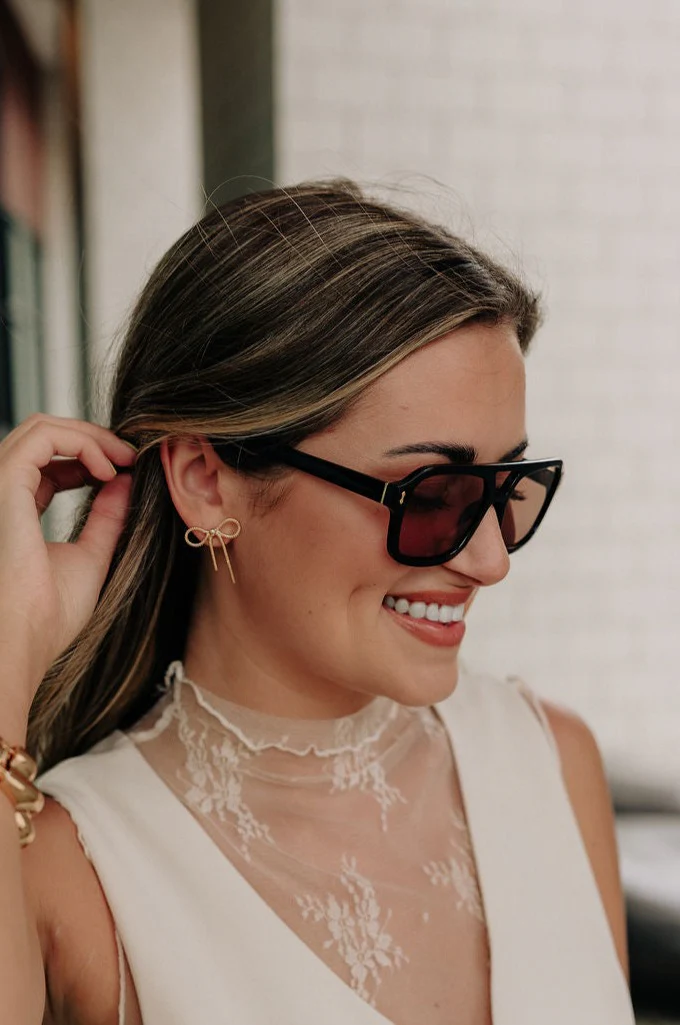 Macie Gold Bow Earrings