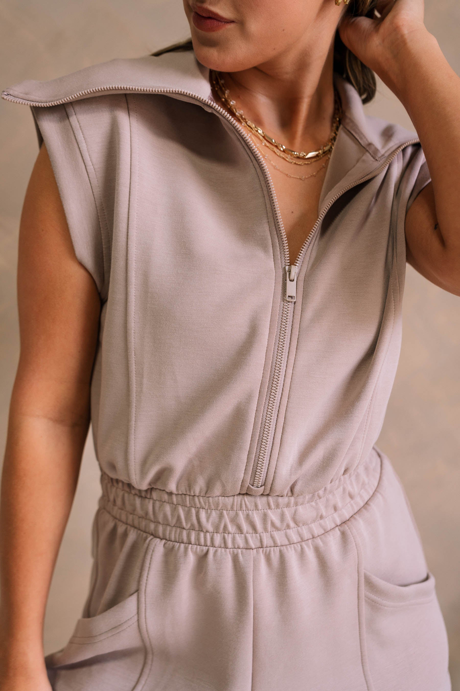 Macie Soft Mocha Romper - Image 2