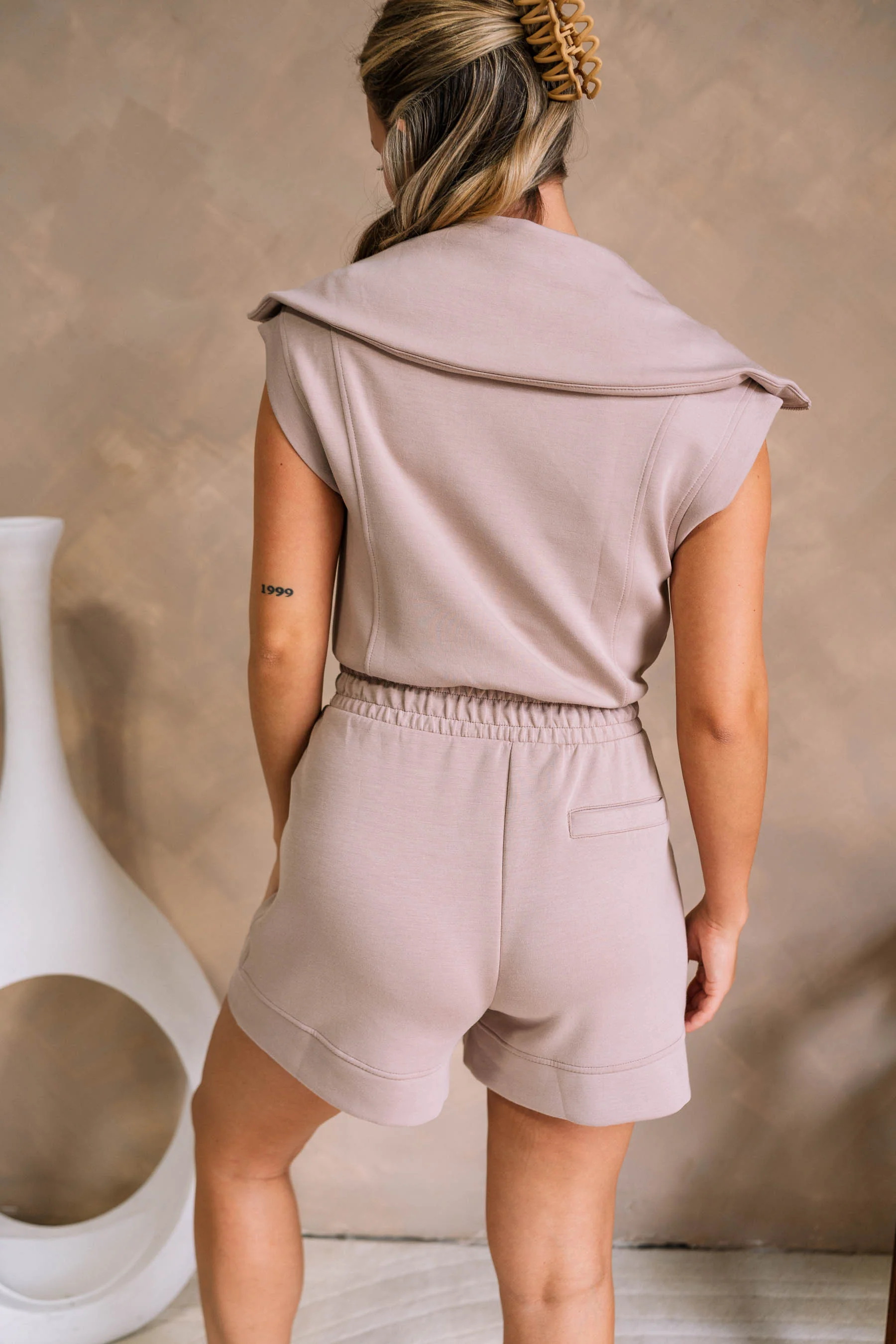 Macie Soft Mocha Romper - Image 4
