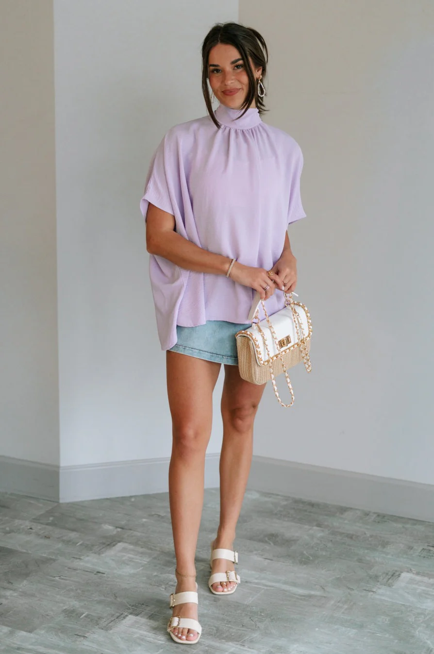 Madilyn Lavender High Neck Top - Image 4