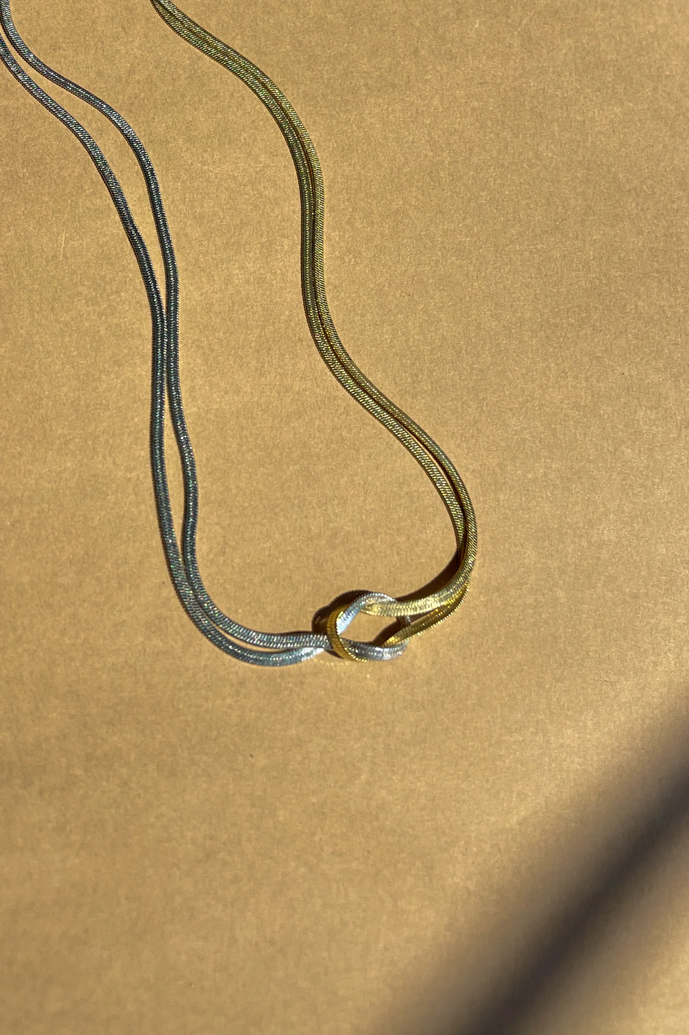 Maeve Gold & Silver Knot Layered Necklace - Image 2