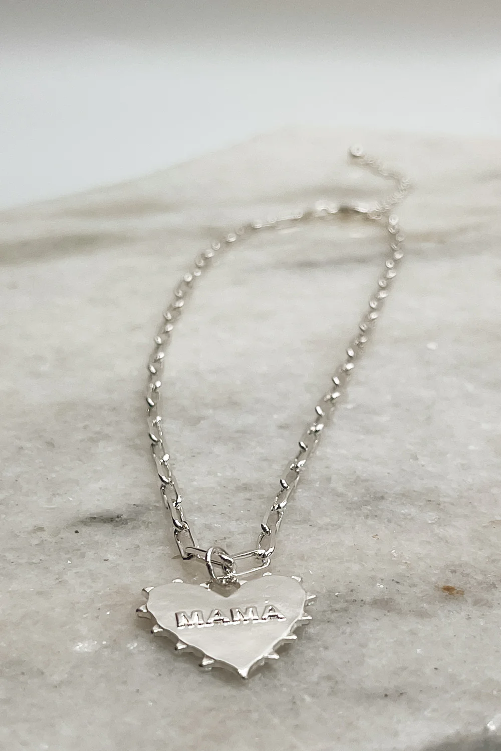 Mama Silver Heart Necklace - Image 2