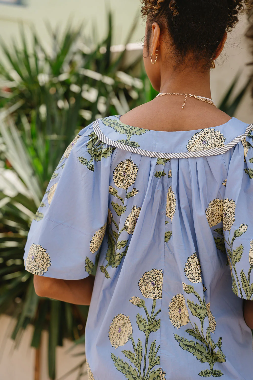 Mara Blue Floral Short Sleeve Mini Dress - Image 7