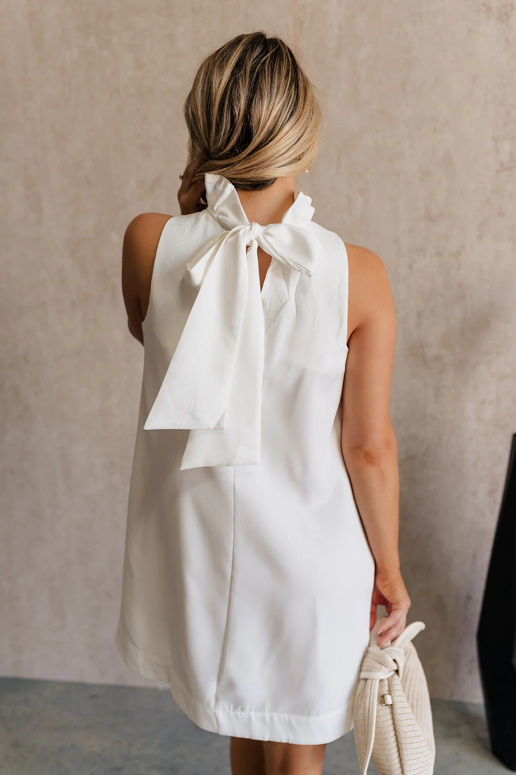 Mara Sleeveless Mock Neck Tie Back Dress - Image 2