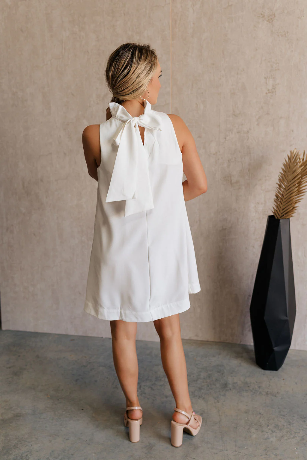 Mara Sleeveless Mock Neck Tie Back Dress - Image 6
