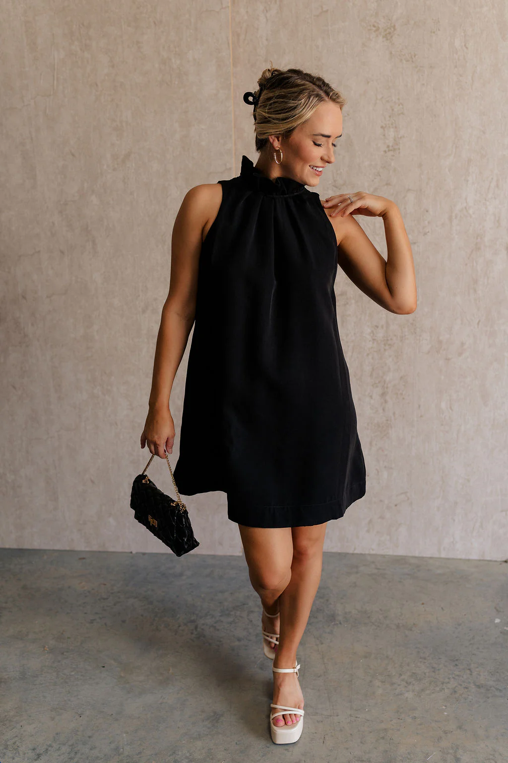 Mara Sleeveless Mock Neck Tie Back Dress - Image 9