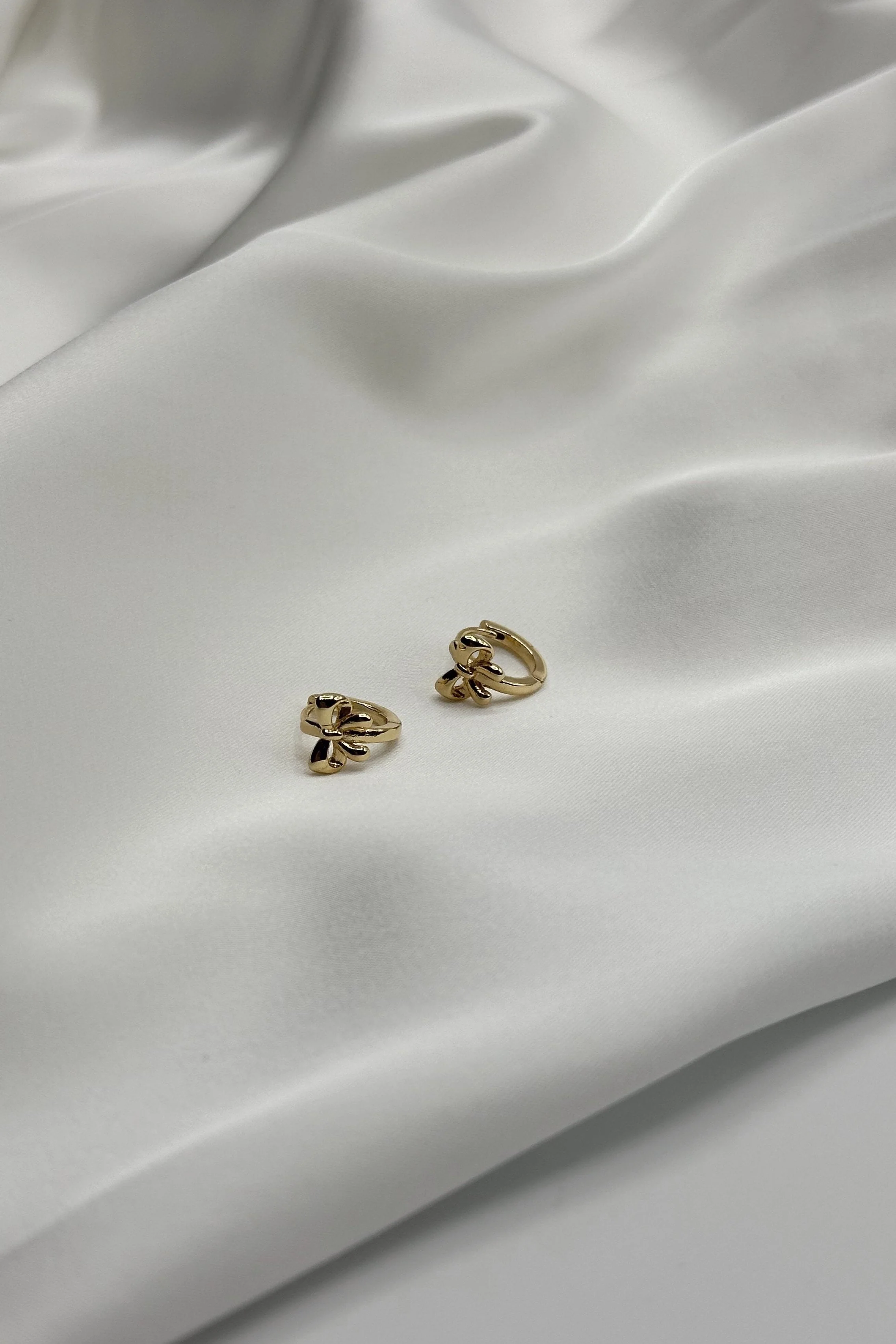 Marcy Gold Dipped Bow Huggies - Image 3