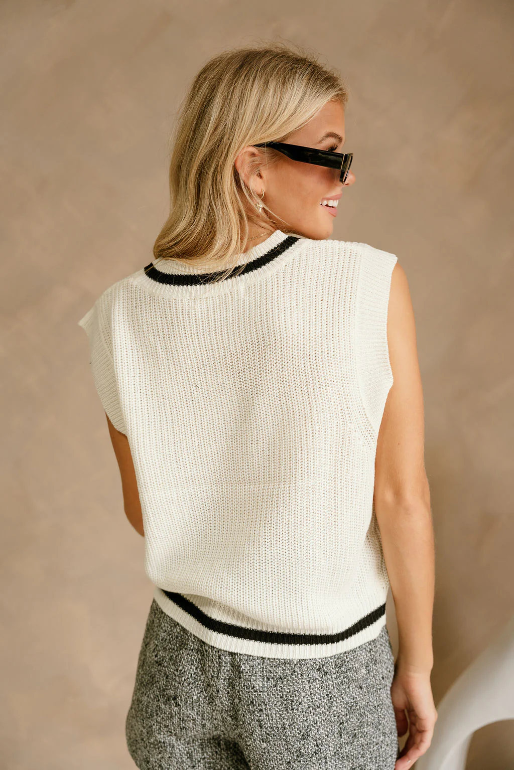 Margaret Ivory & Black Sweater Vest - Image 6