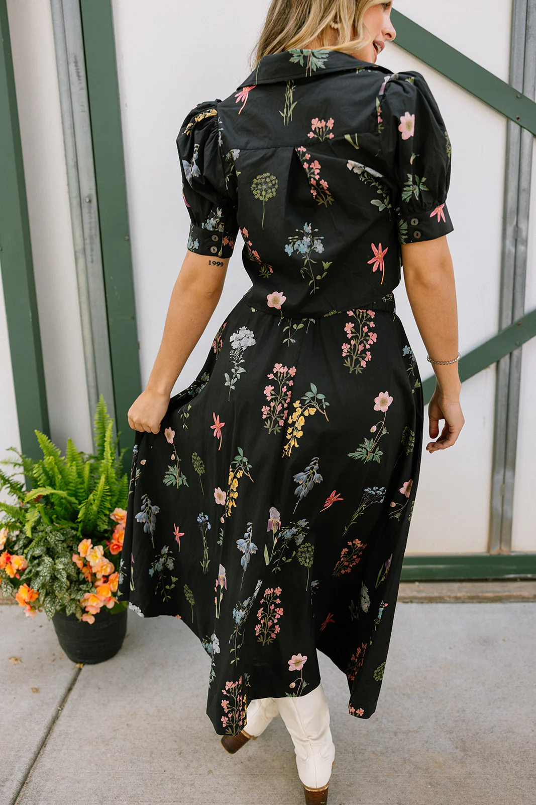 Maria Black Multi Floral Midi Skirt - Image 4
