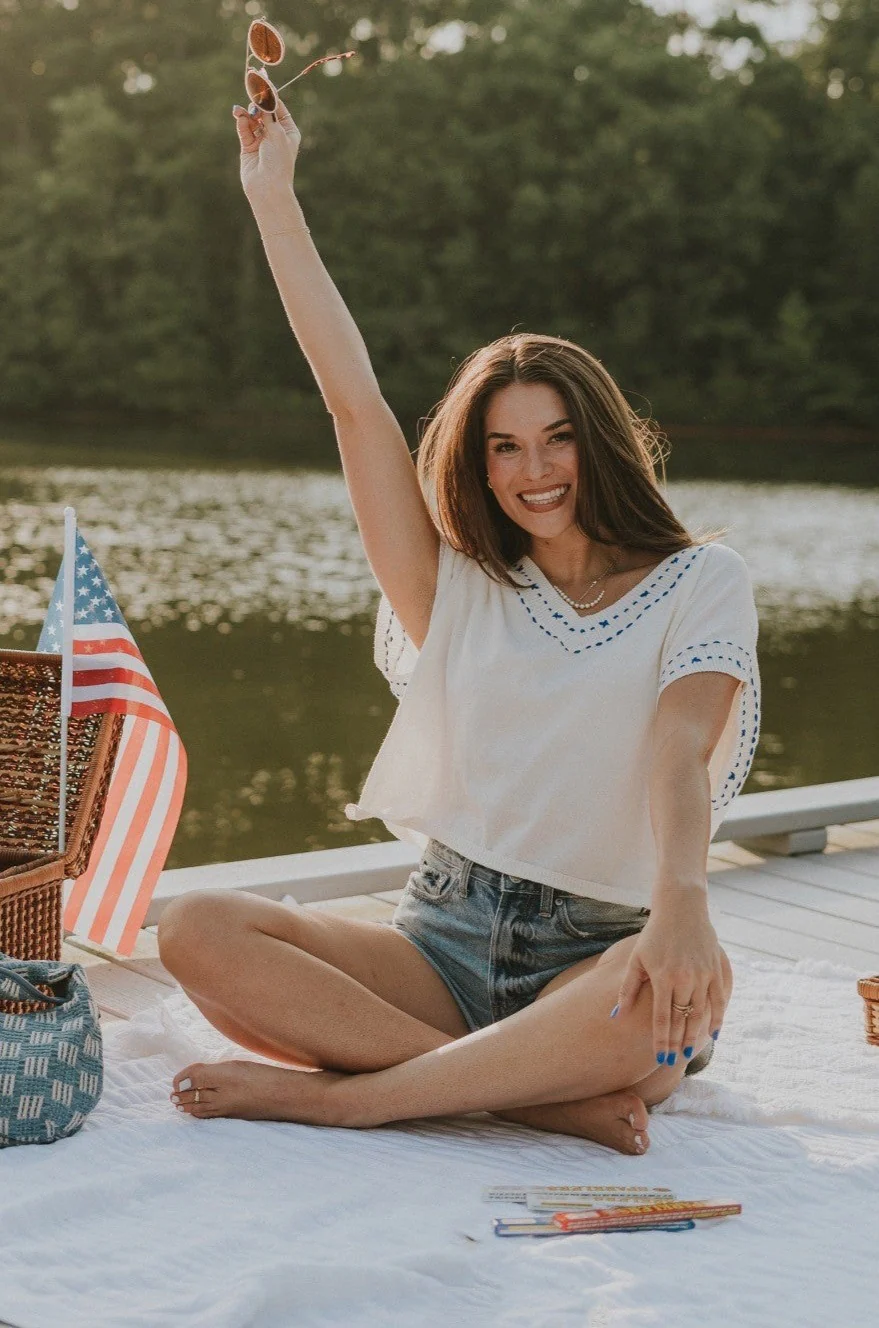 Marina Cream Short Sleeve Top