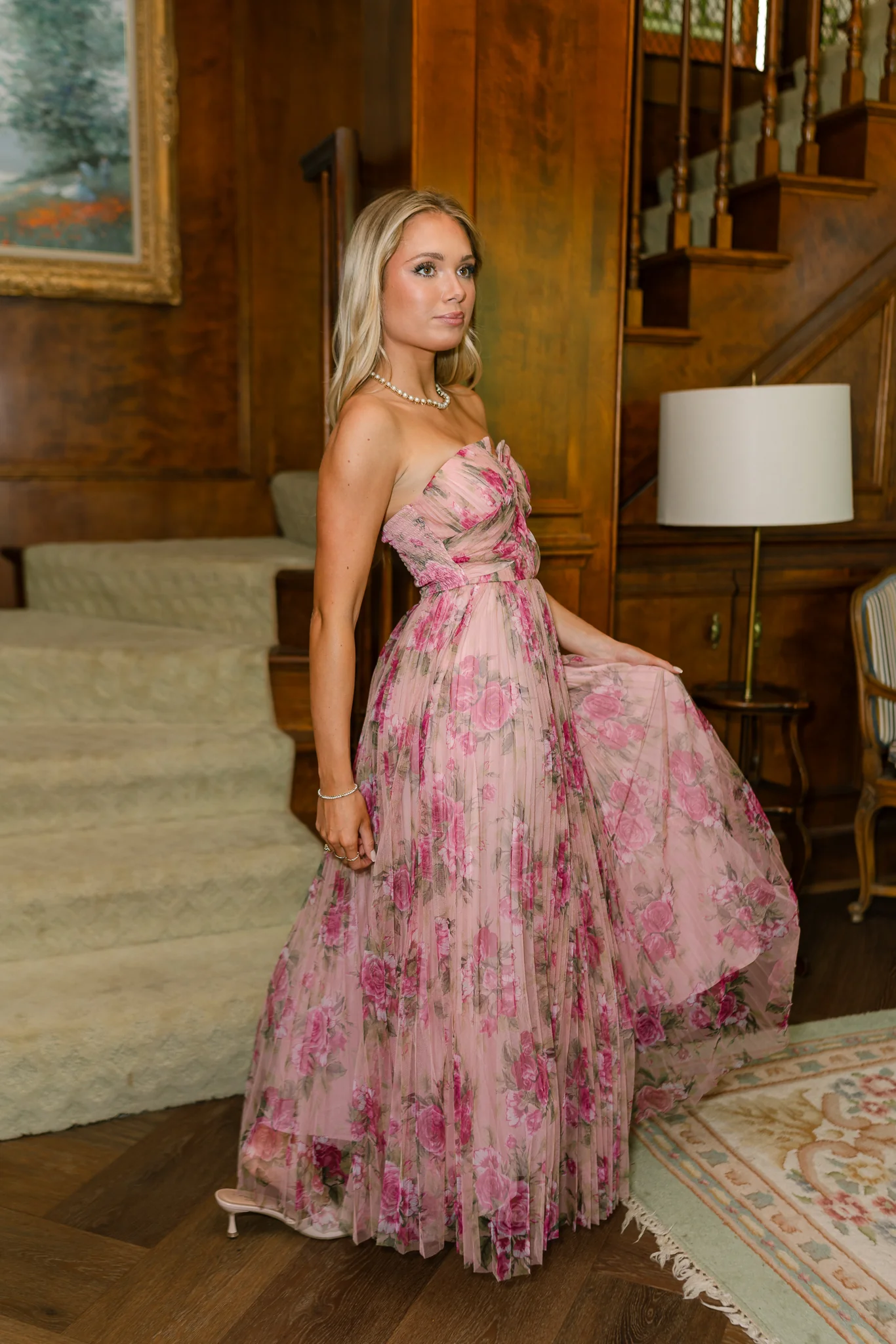 Marina Floral Tulle Maxi Dress - Image 8