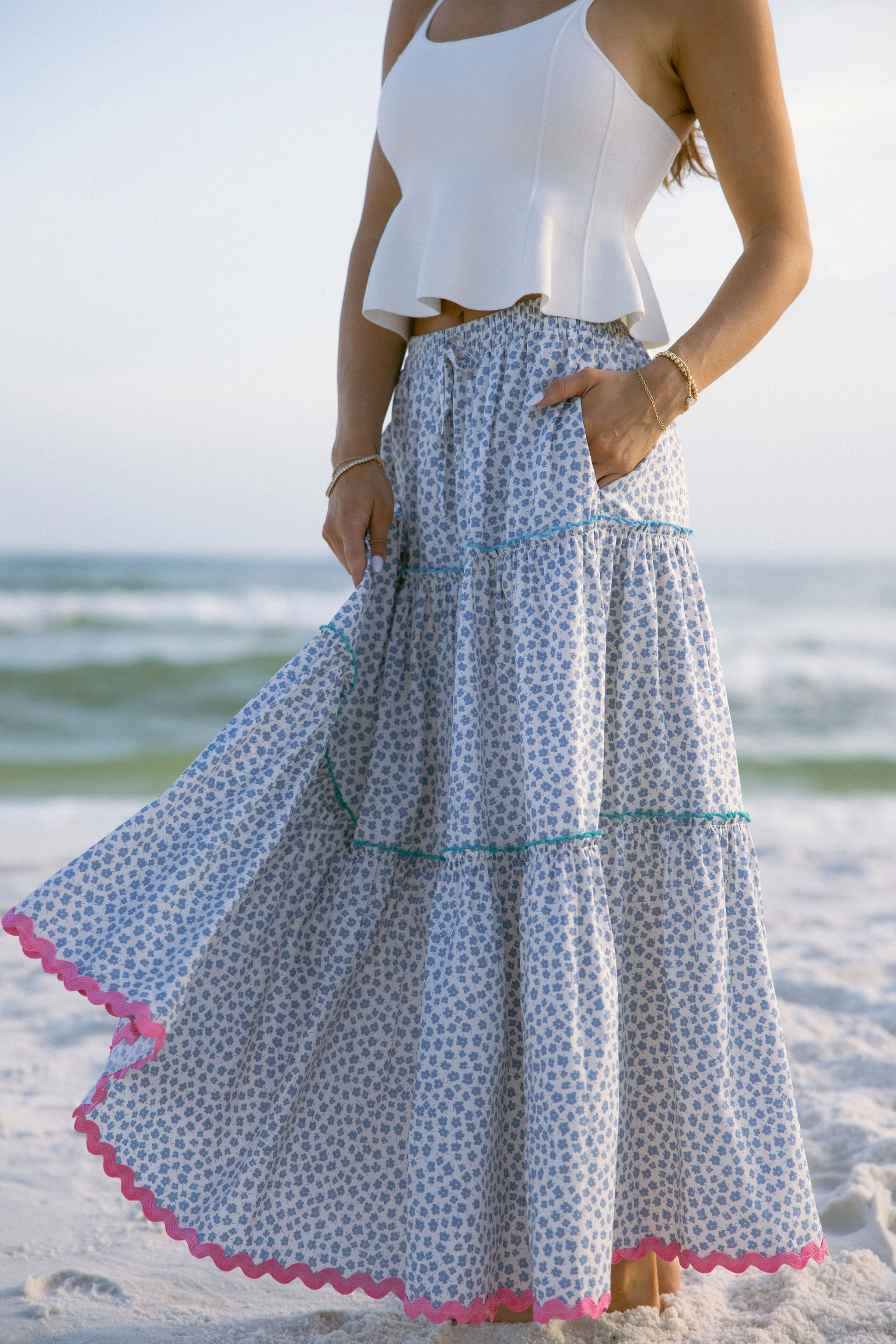 Marisol Tiered Floral Maxi Skirt - Image 8