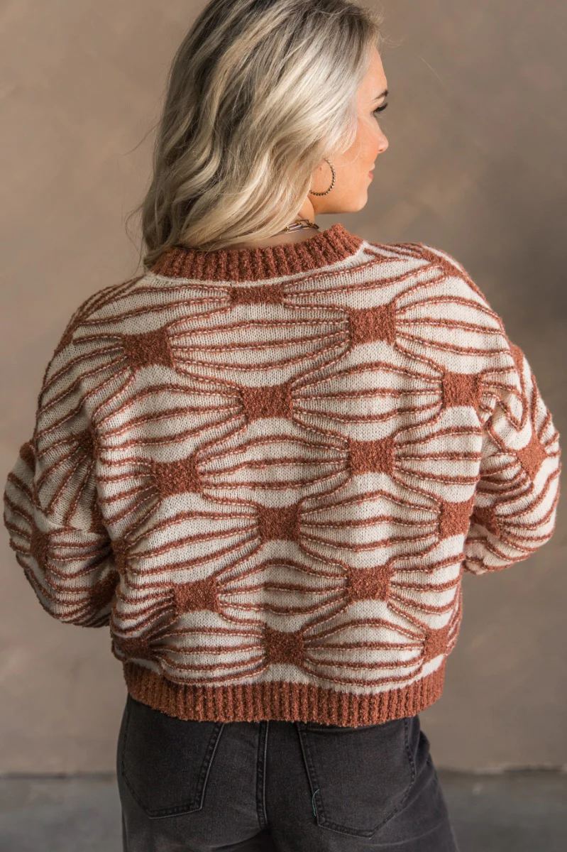 Marley Brown & Cream Patterned Sweater - Image 5