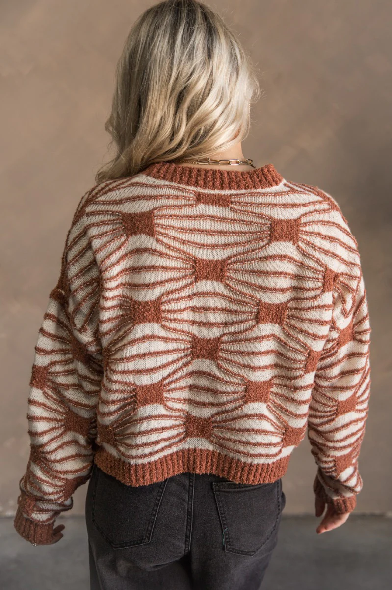 Marley Brown & Cream Patterned Sweater - Image 6
