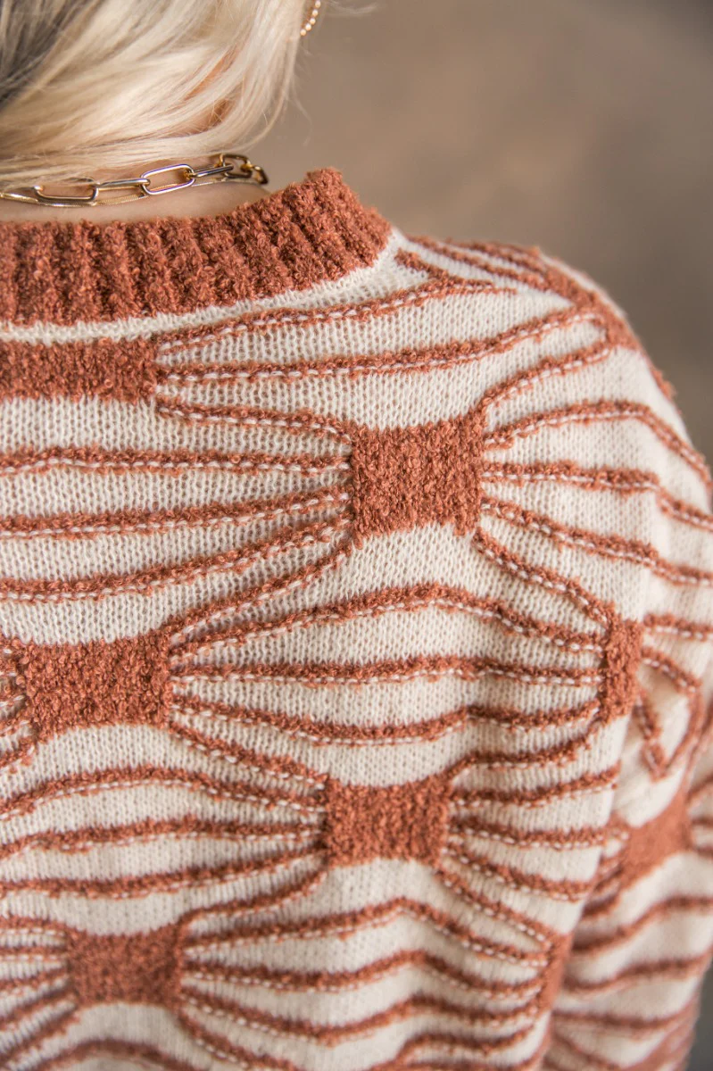 Marley Brown & Cream Patterned Sweater - Image 7