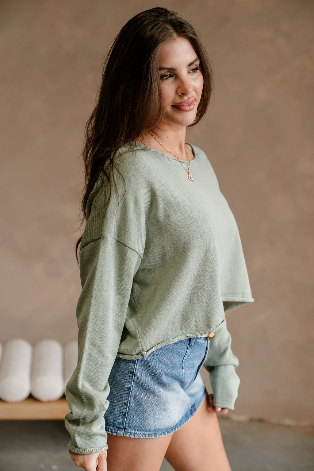 Marley Sage Green Long Sleeve Sweater - Image 5