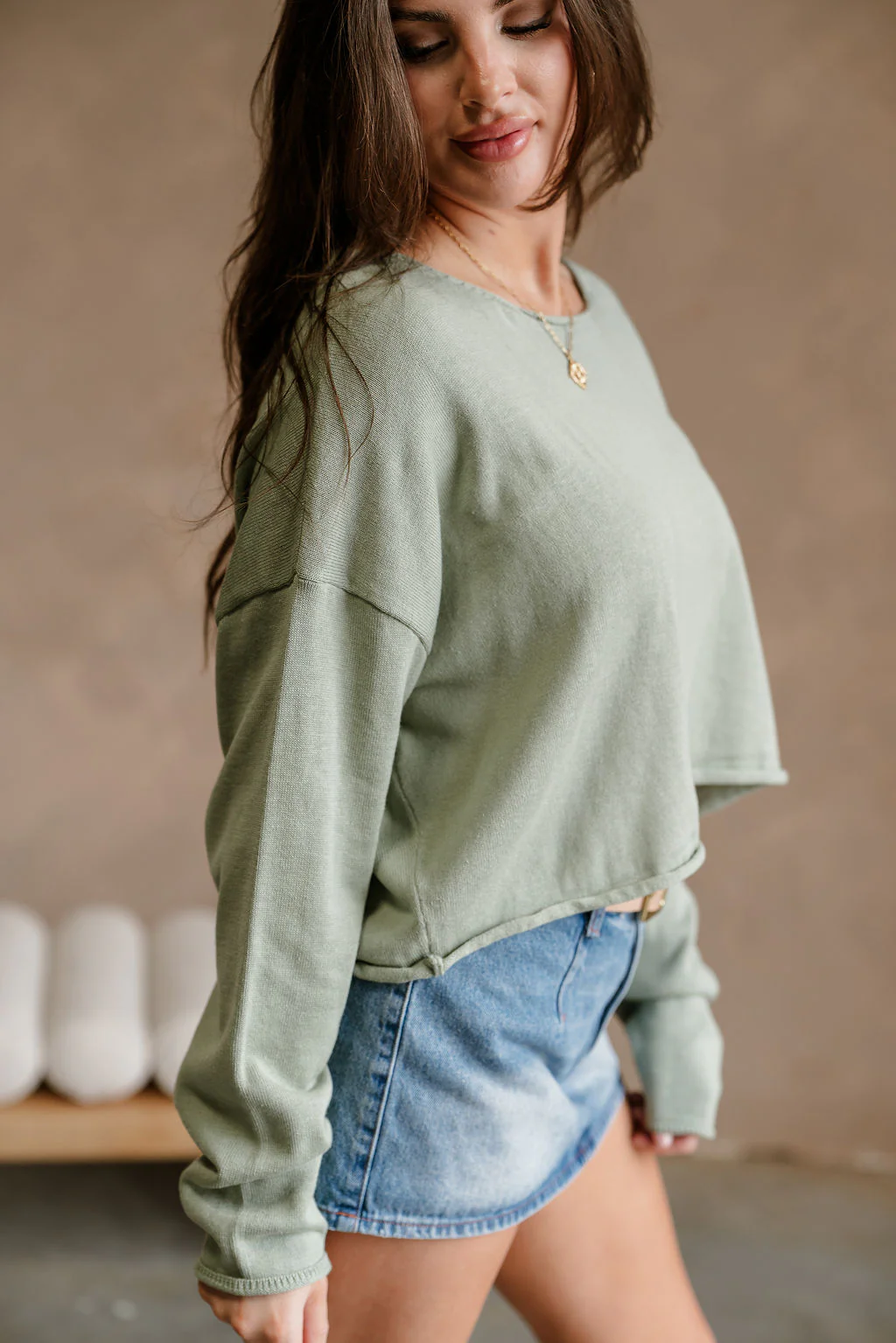 Marley Sage Green Long Sleeve Sweater - Image 6