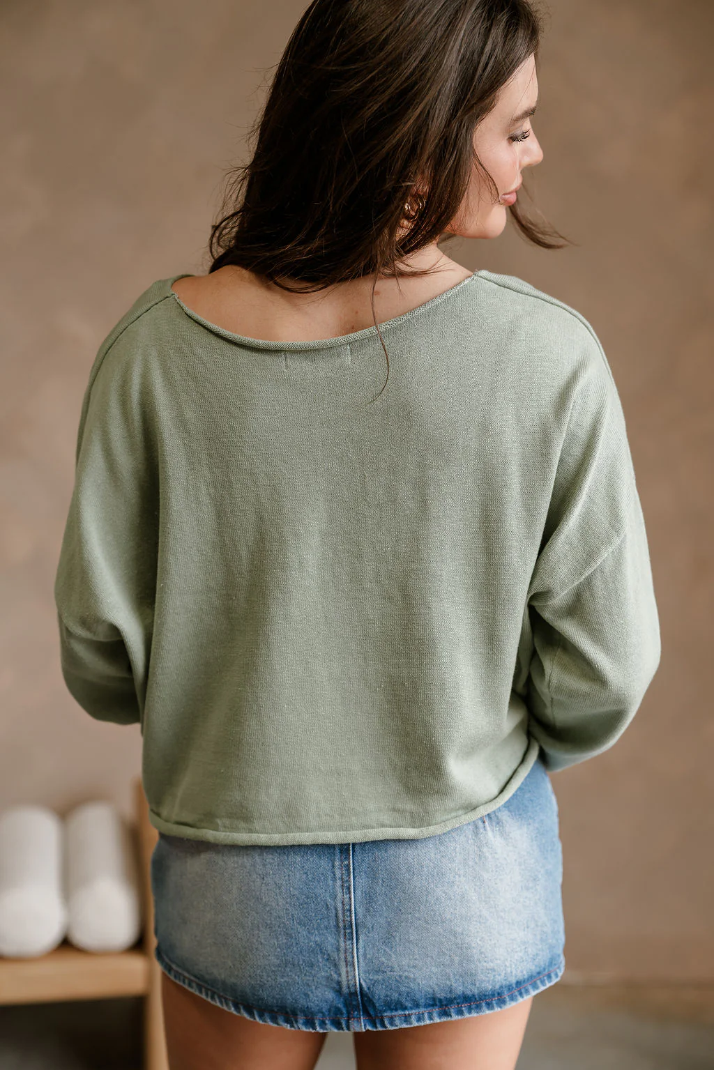Marley Sage Green Long Sleeve Sweater - Image 7