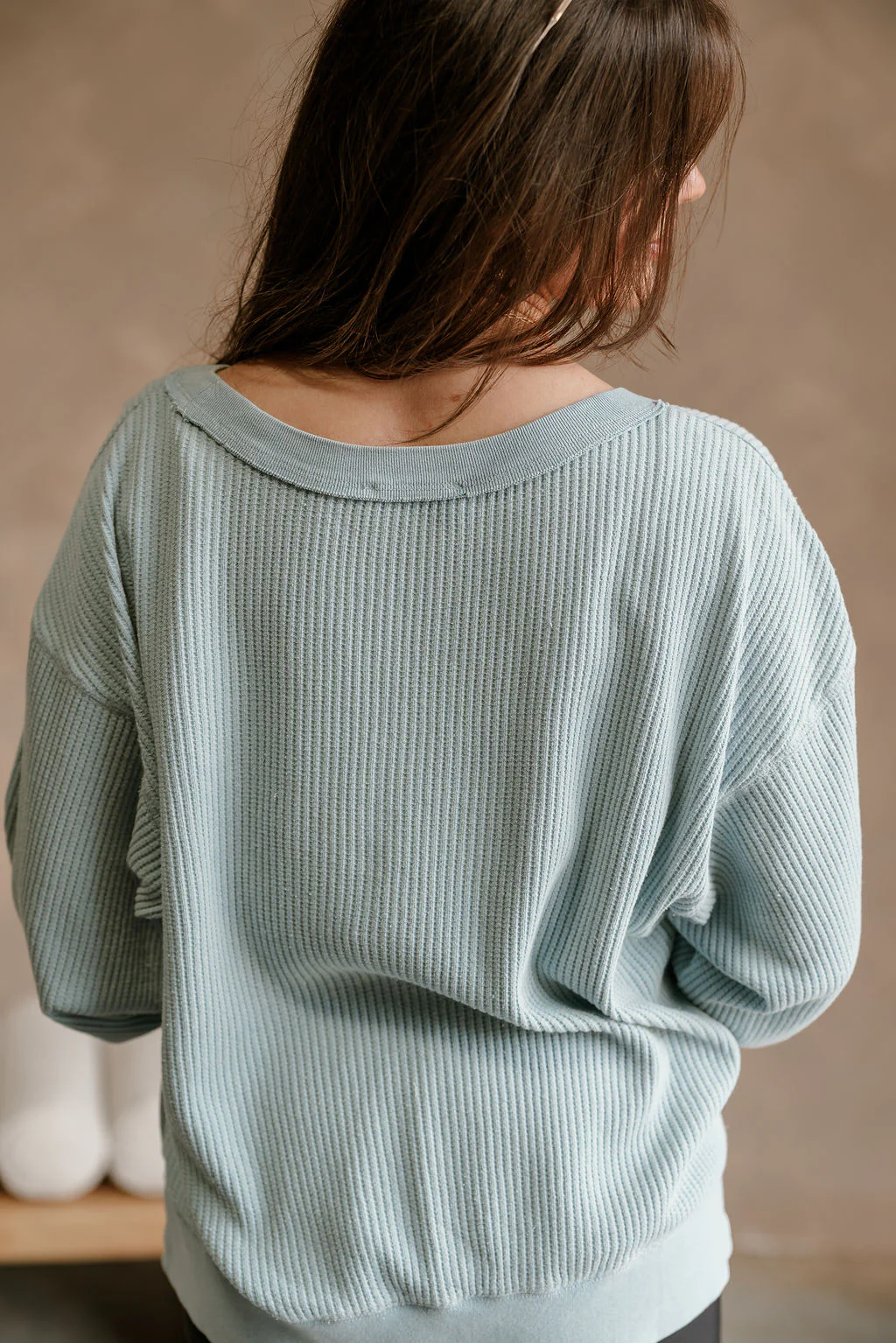 Maya Light Blue Waffle Knit Top - Image 9