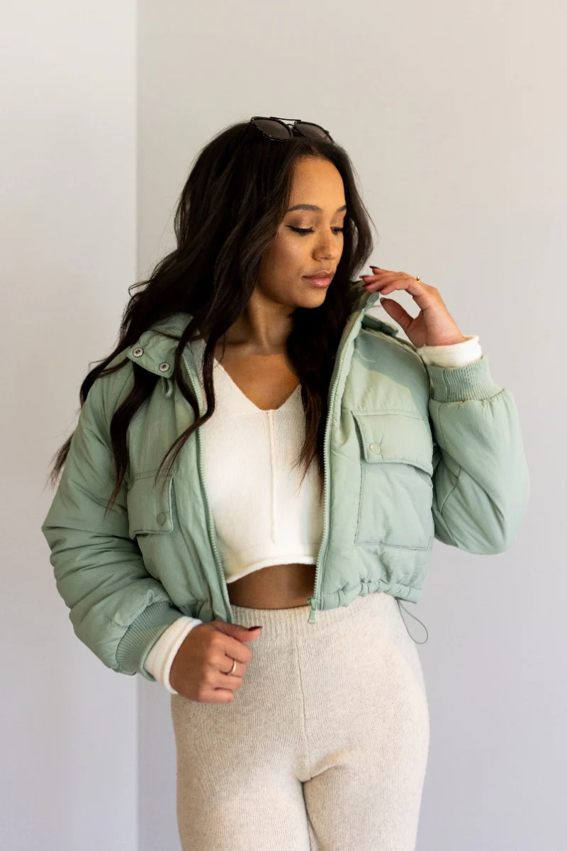Mckinley Mint Cropped Puffer Jacket