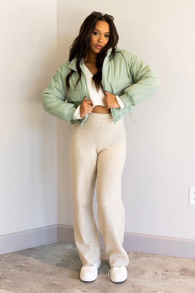Mckinley Mint Cropped Puffer Jacket - Image 2