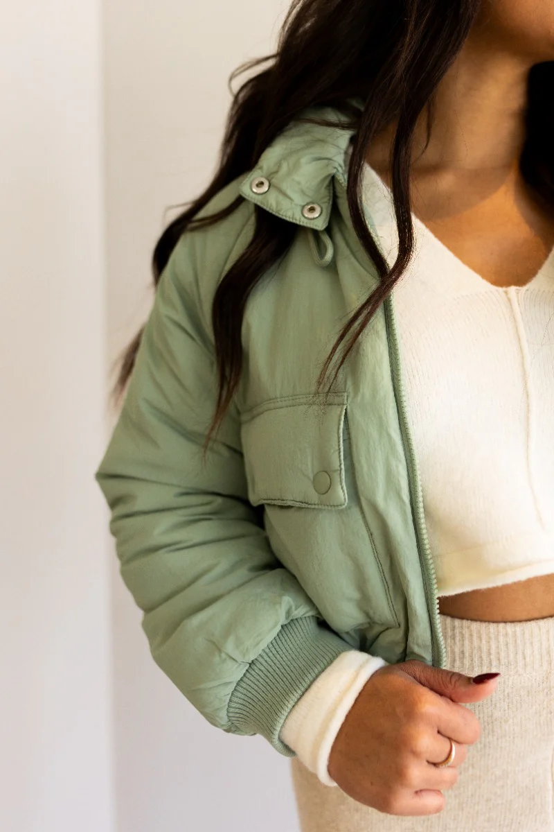 Mckinley Mint Cropped Puffer Jacket - Image 5