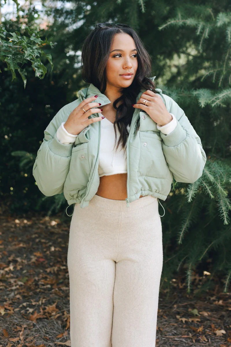 Mckinley Mint Cropped Puffer Jacket - Image 7