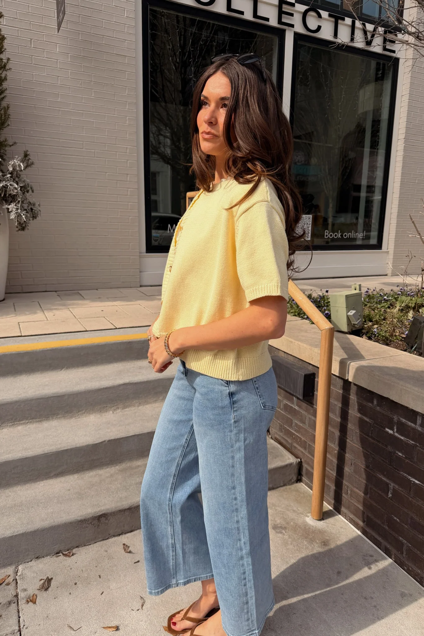 Melany Butter Yellow Button-Up Cardigan - Image 2