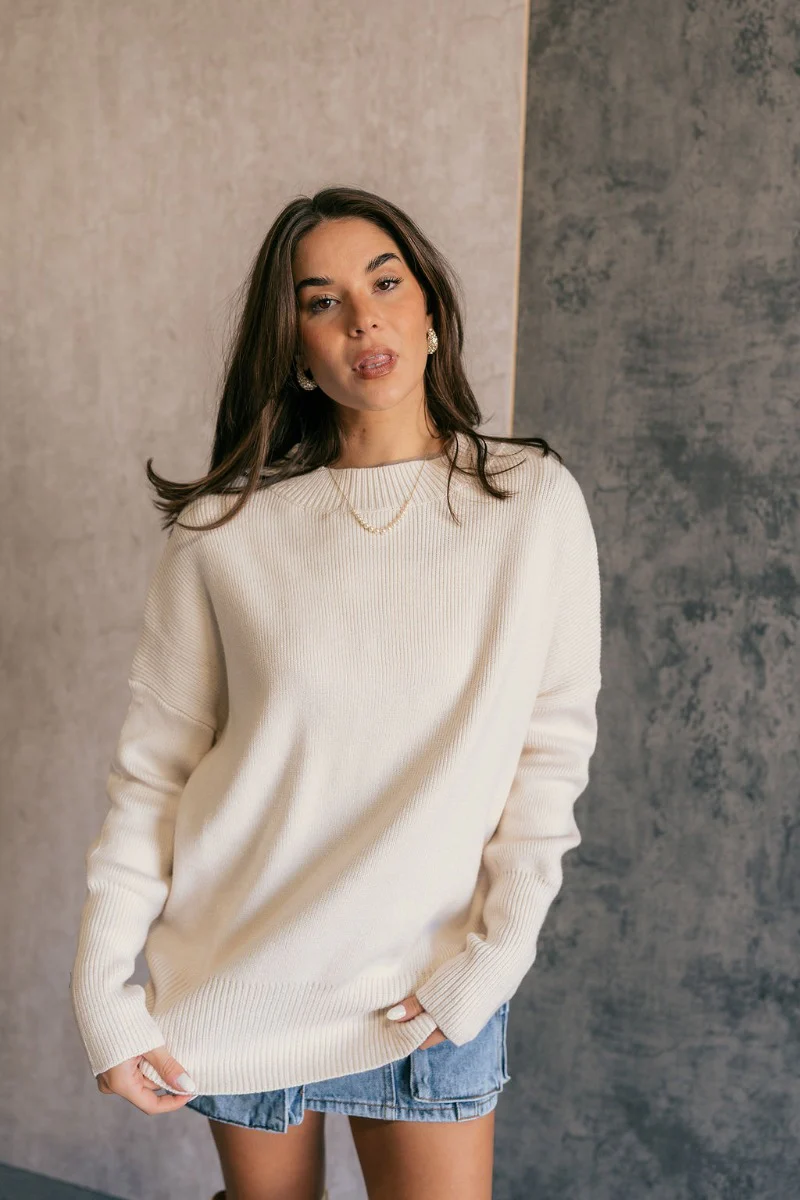 Milena Cream Long Sleeve Sweater - Image 8