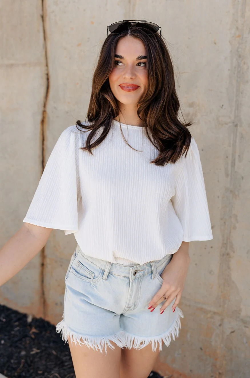 Merritt Ivory Short Sleeve Top - Image 2