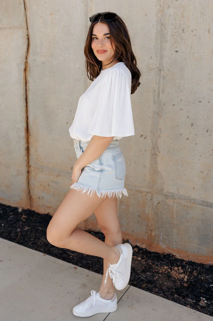 Merritt Ivory Short Sleeve Top - Image 6