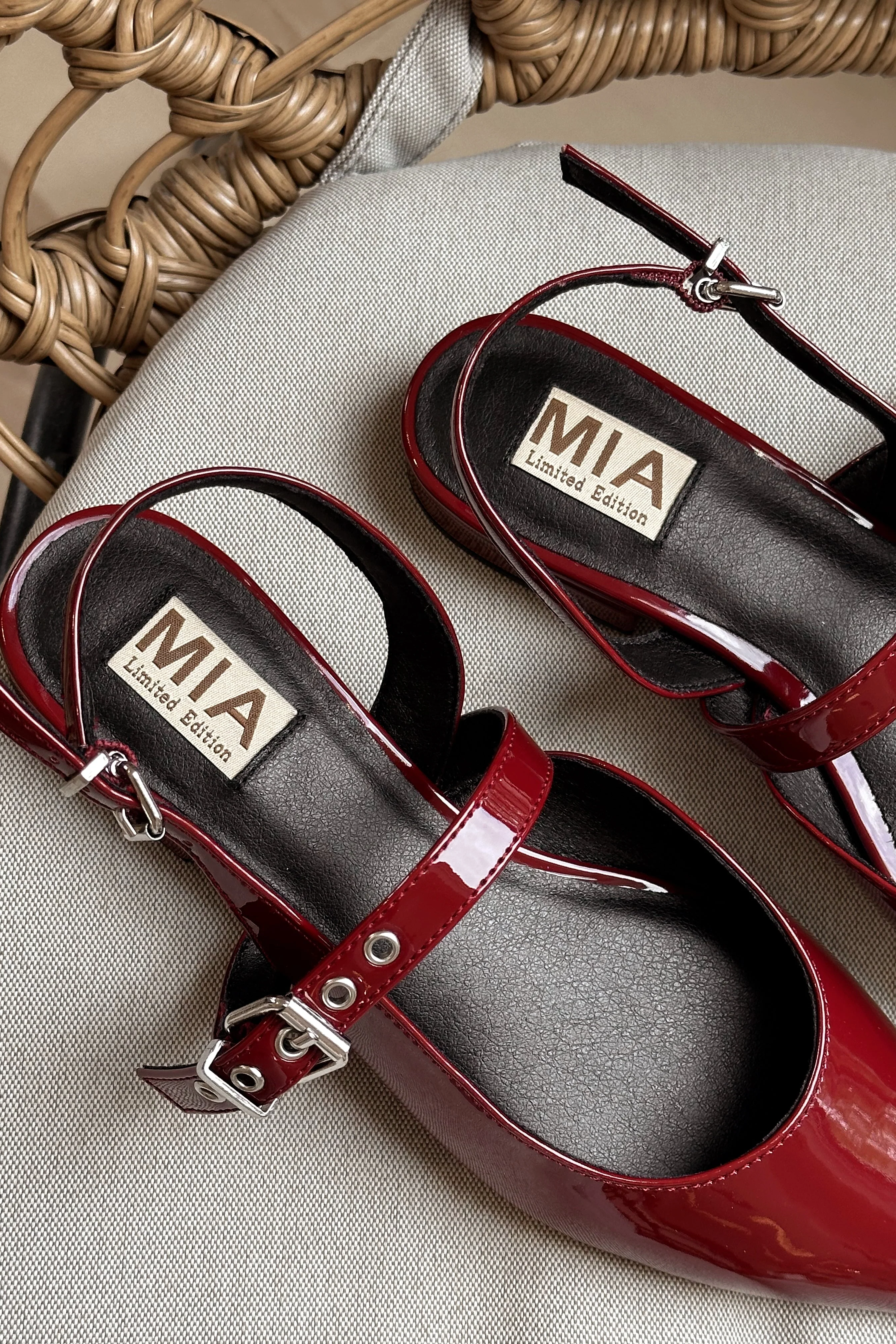 Mia Aree Burgundy Patent Leather Mule - Image 10