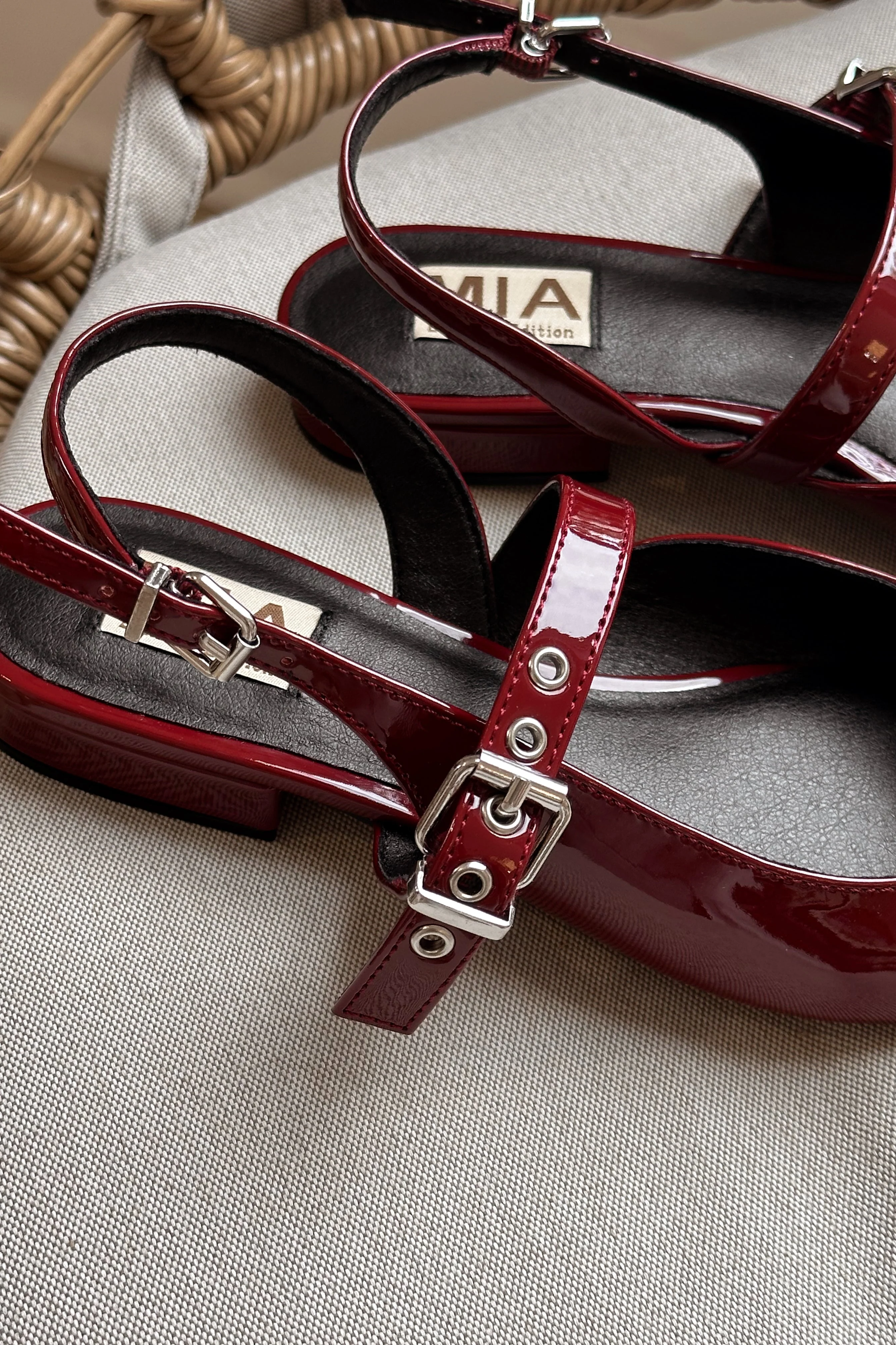 Mia Aree Burgundy Patent Leather Mule - Image 4