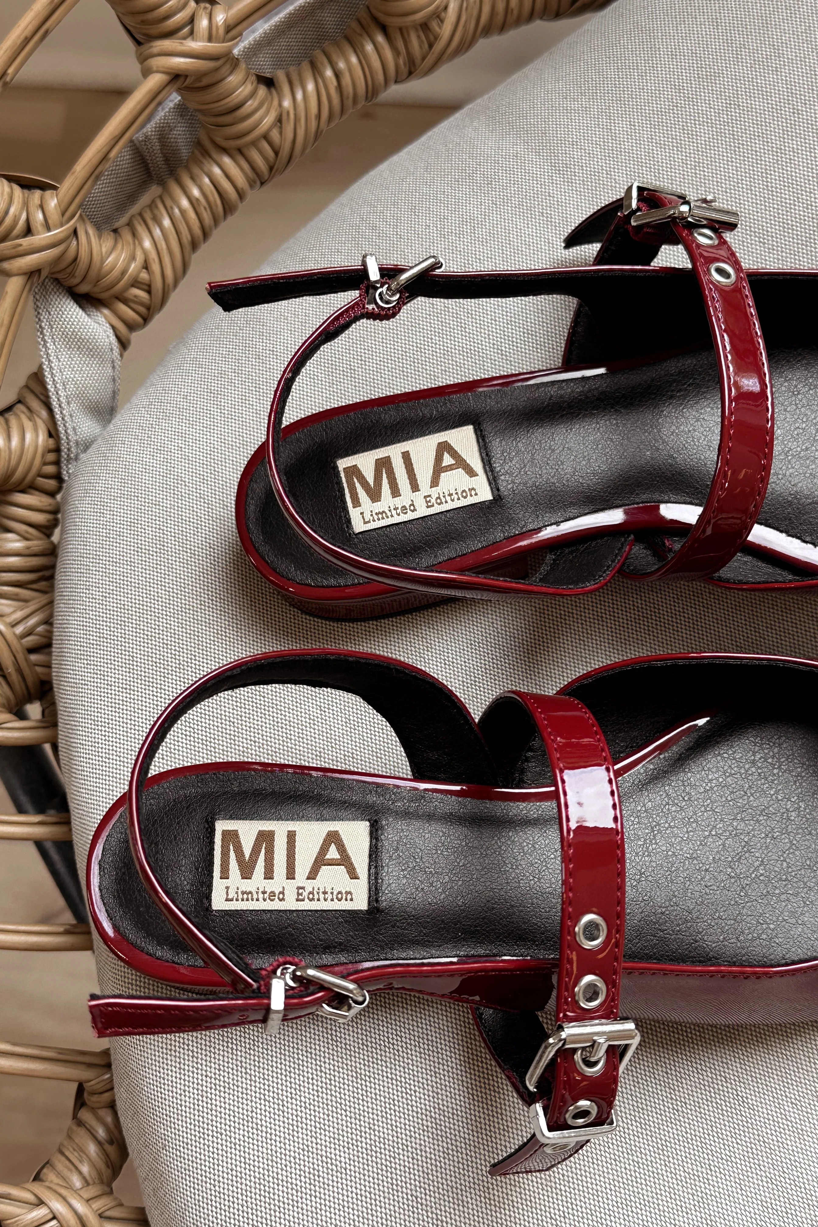 Mia Aree Burgundy Patent Leather Mule - Image 7