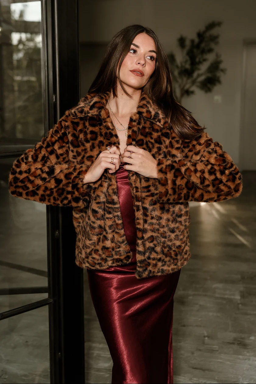 Mia Cheetah Faux Fur Jacket - Image 6