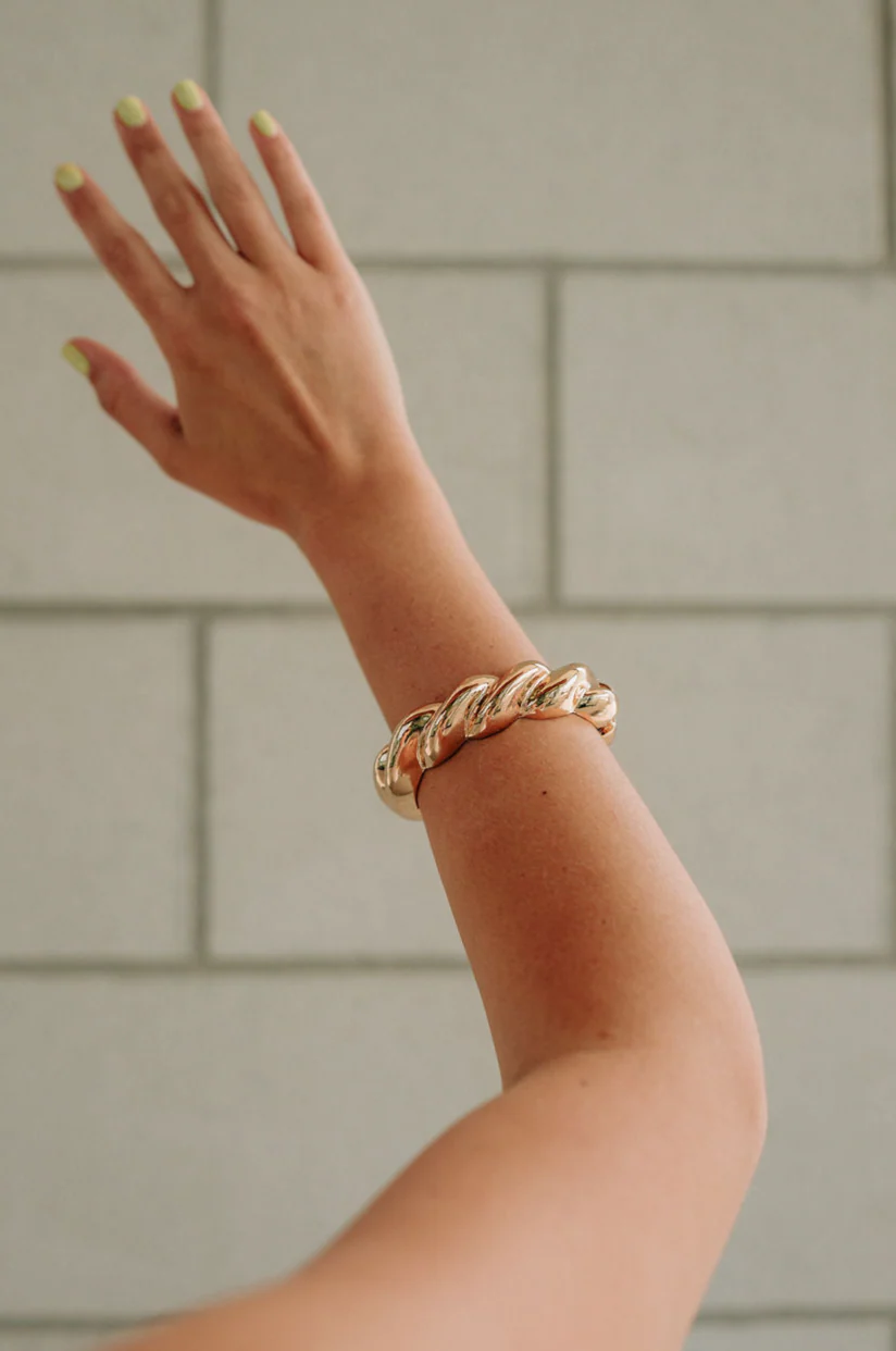 Mia Gold Twist Bangle Bracelet
