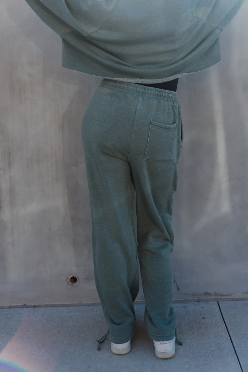 Mia Grey Green Knit Pants - Image 4